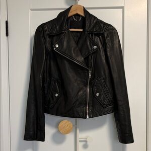 J Crew Black Leather Women's Jacket